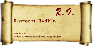 Ruprecht Iván névjegykártya